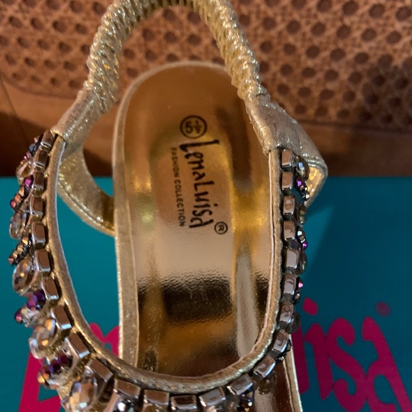 Lena Luisa Molly 12 Gold T Strap Sandals - Picture 13 of 16